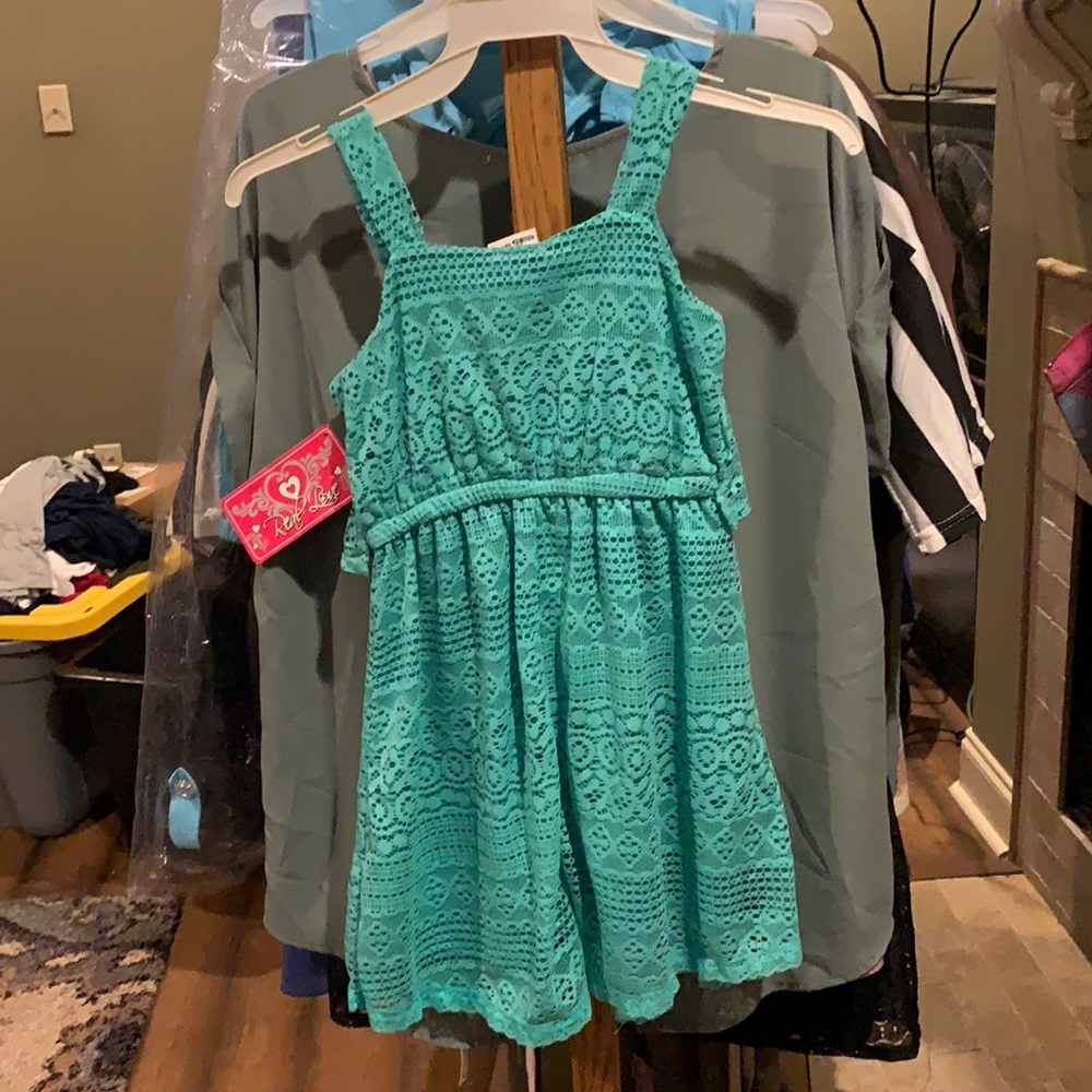 Green summer lace dress